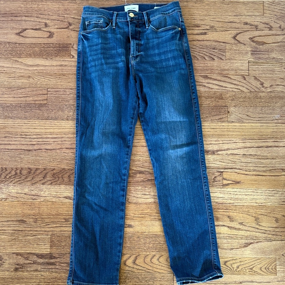 Frame Denim Women's Deep Blue Straight Leg Jeans